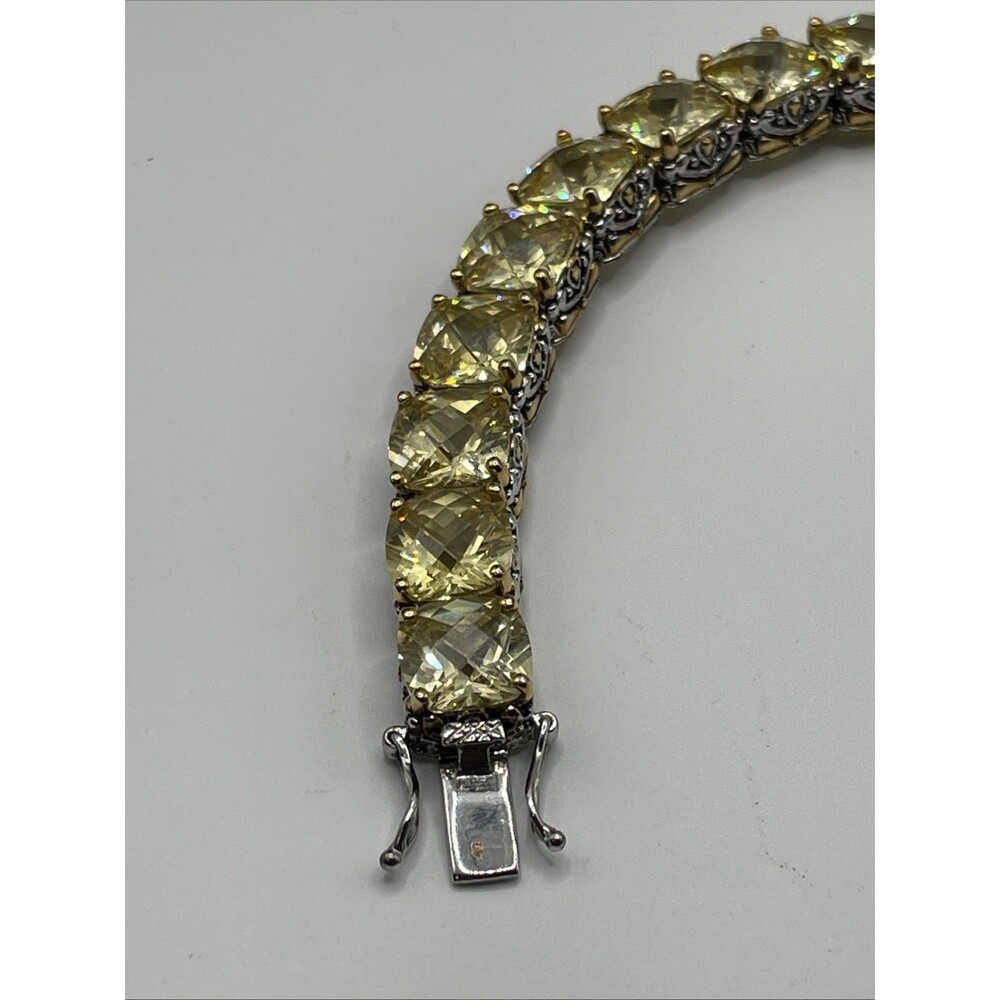Park Lane Signature Bracelet 7.5” Gold Silver Two Tone CZ Golden Topaz NOTE WEAR - Picture 7 of 16